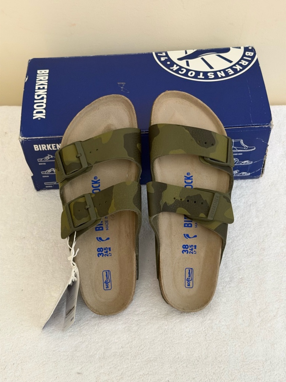 Birkenstock Arizona Bioko-Flor Soft Footbed Sandals Size EU38, US W7/M5 - Picture 2 of 7